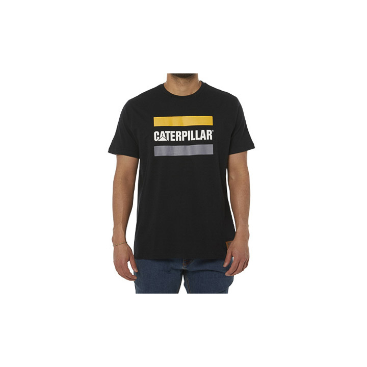 Caterpillar Clothing South Africa - Cat Men's Work Logo T-Shirts Black UJ9586714